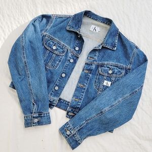 Calvin Klein Cropped Blue Denim Jacket